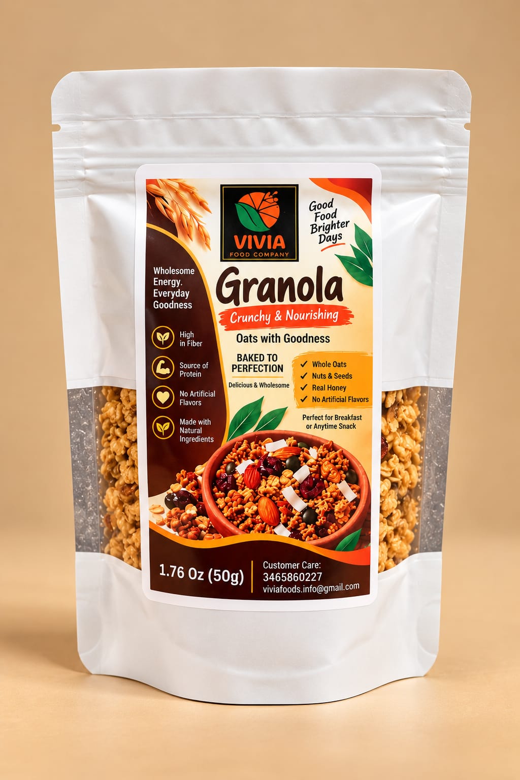 Vivia Granola pouch, 1.76 oz (50 g)
